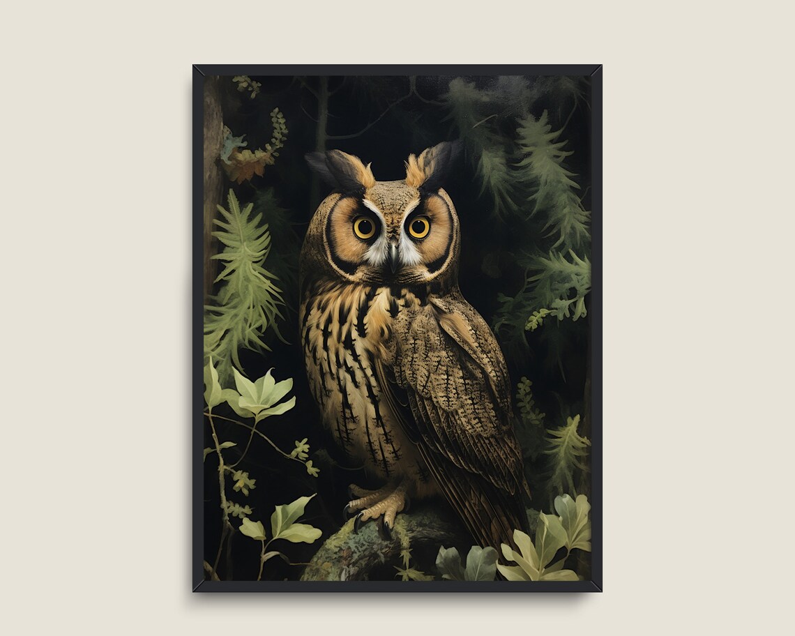 Owl Wall Art, Moody Victorian Vintage Art Print - Image 3