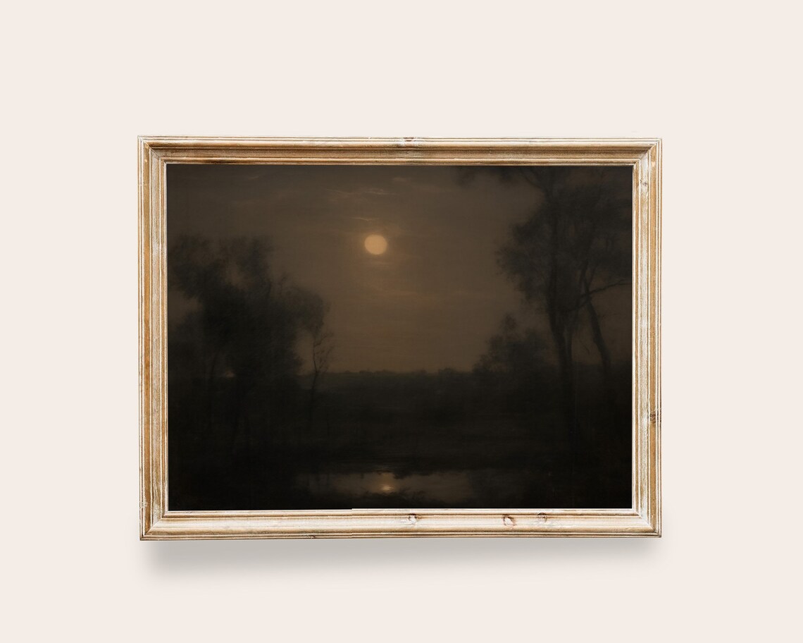 Moody Landscape Vintage Nature Landscape Art Print