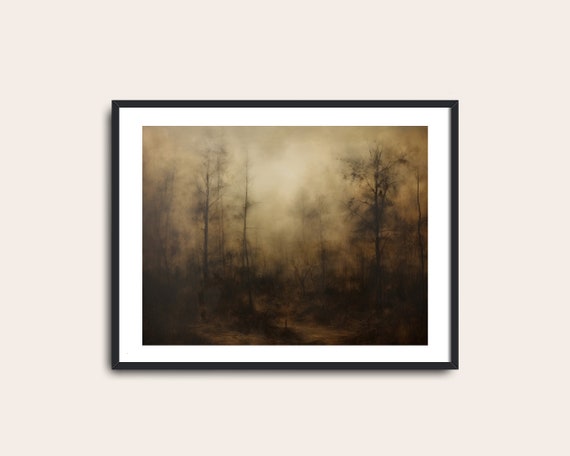 Dark Forest Landscape Vintage Victorian Art Print