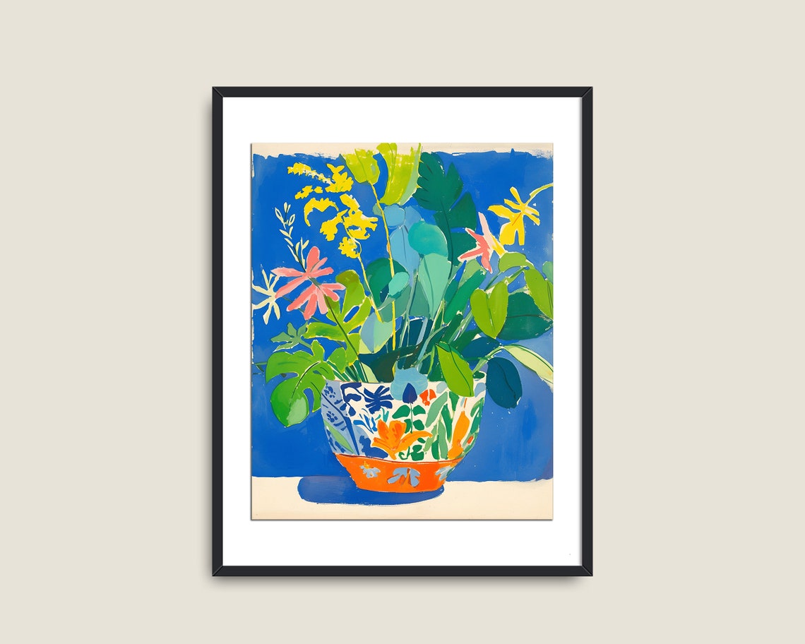 Fauvist Potted Plants Colorful Indoor Botanical Painting Poster - Image 2