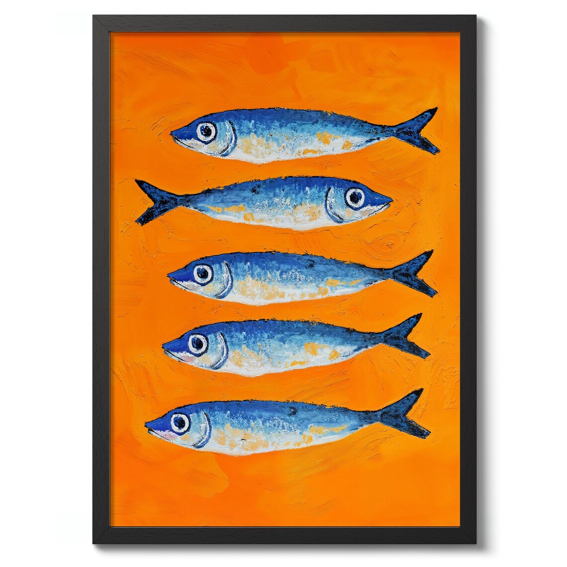 Orange Fishes Print Nature Illustration Poster Wall Art Decor Fish Theme Gift