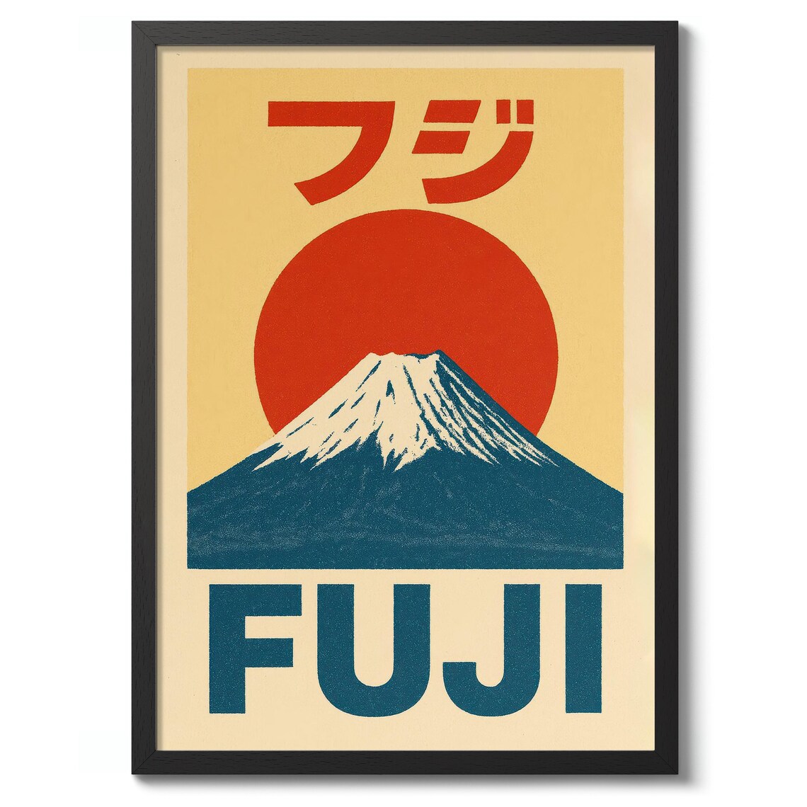 Mount Fuji Japan Retro Rising Sun Japanese Graphic Art Poster