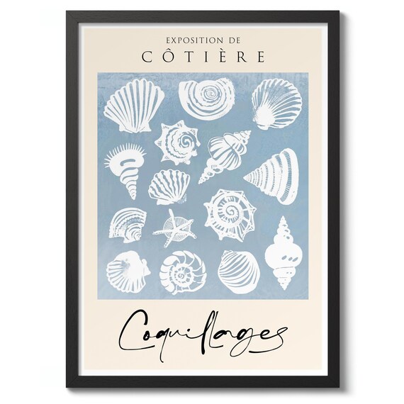 Sea Shells Vintage Print Exhibition Poster Nature Decor Crustacean Wall Art Gift
