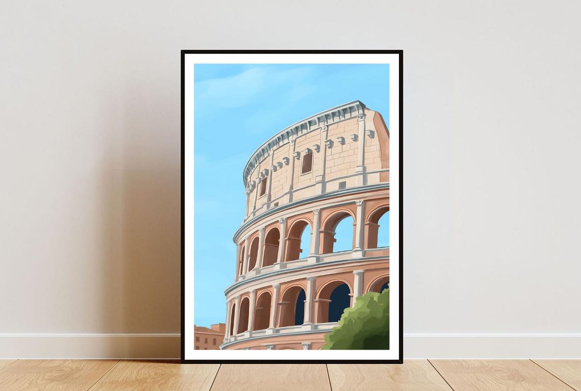Roman Colosseum Poster Roman Colosseum Print Italy Wall Art Travel Poster Rome Print Rome Italy Rome Wall Art Italian Poster