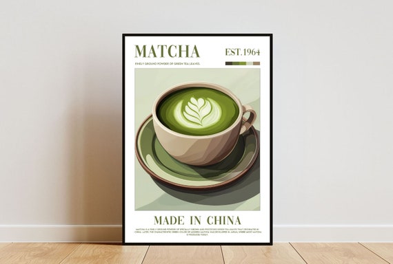 Matcha Latte Poster Kitchen Print Matcha Wall Art Matcha Poster Coffee Print Matcha Coffee Wall Art Kitchen Wall Art Kitchen Poster