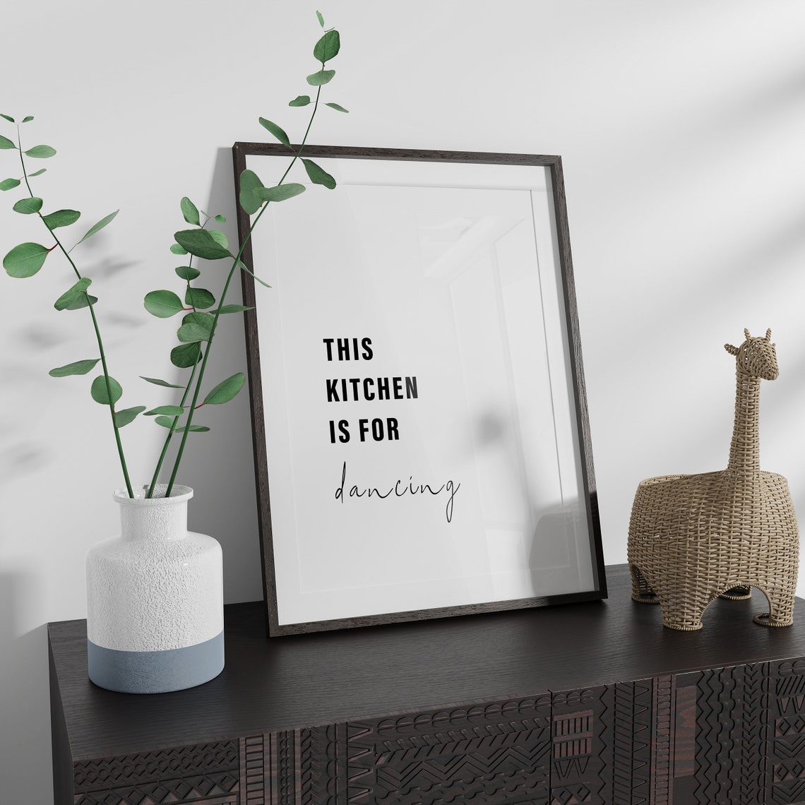 This Kitchen Is For Dancing Fun Kitchen Decor Minimalist Quote Poster - Image 2