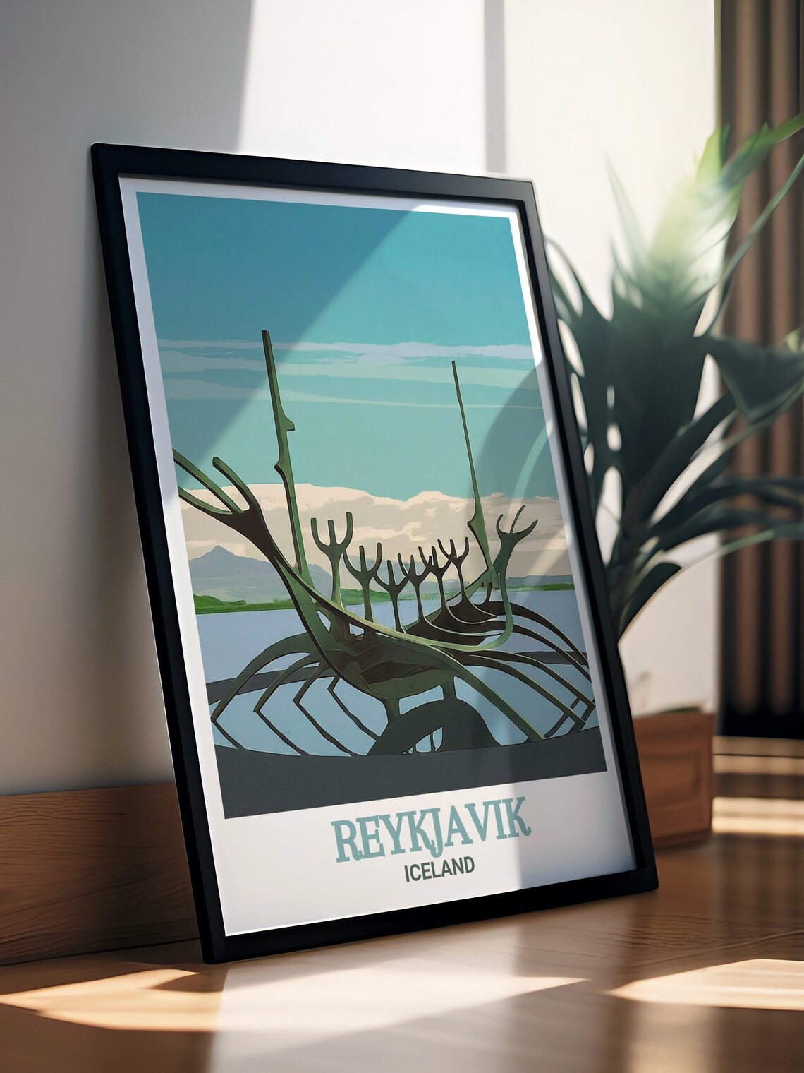 Reykjavik Sun Voyager Travel Poster, Iceland Sculpture - Image 2