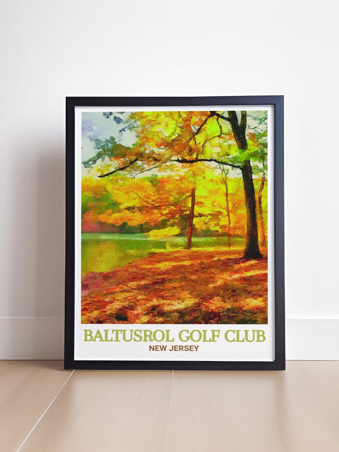 Baltusrol Golf Club New Jersey Autumn Lakeside Trees Colorful Poster - Image 4