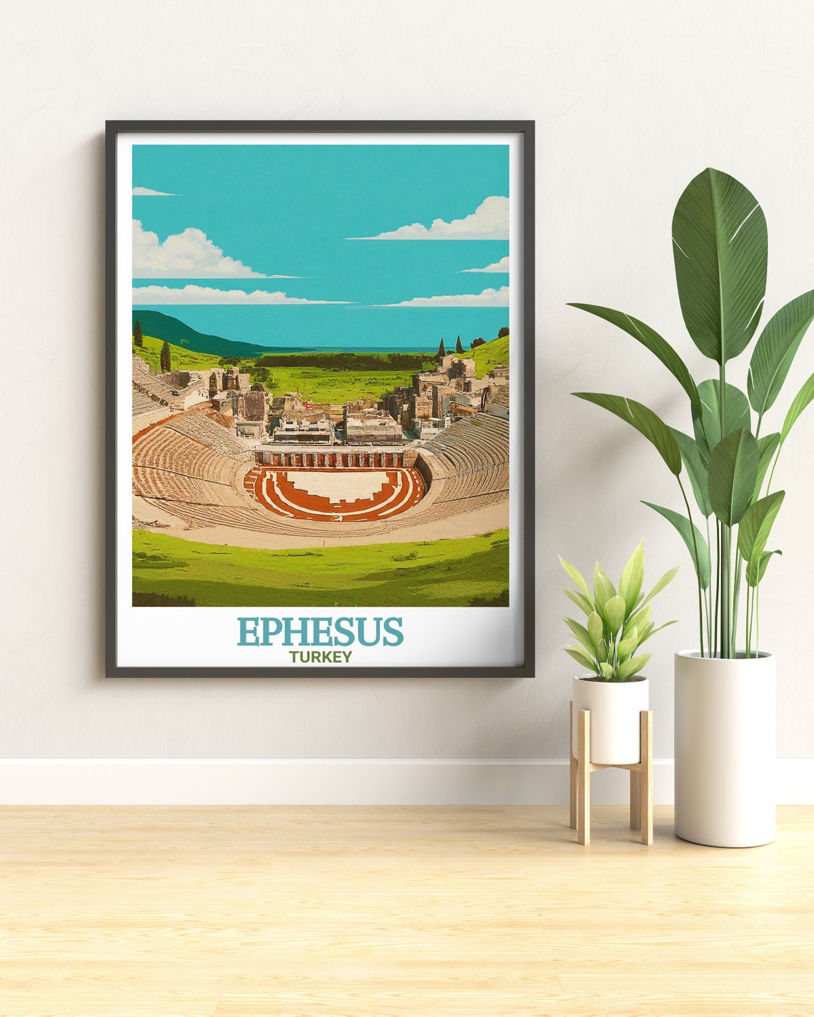 Ephesus Turkey Great Theatre Amphitheater Vintage Travel Poster - Image 2