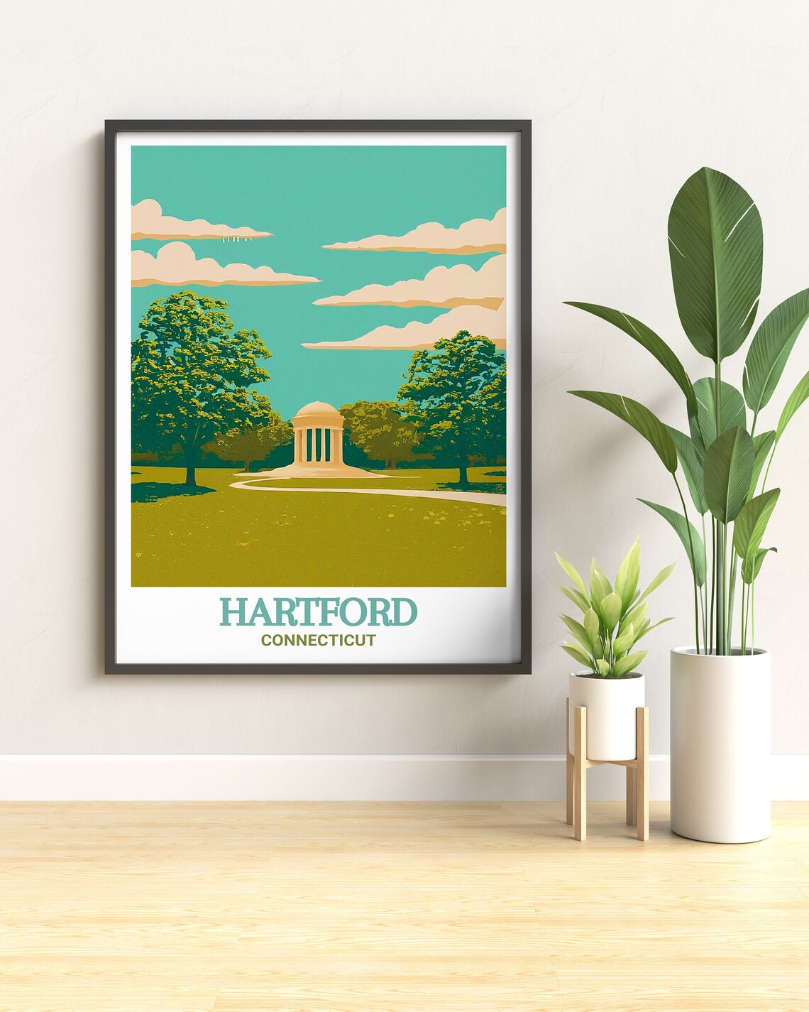 Hartford Connecticut Bushnell Park Rotunda Vintage Travel Poster - Image 2