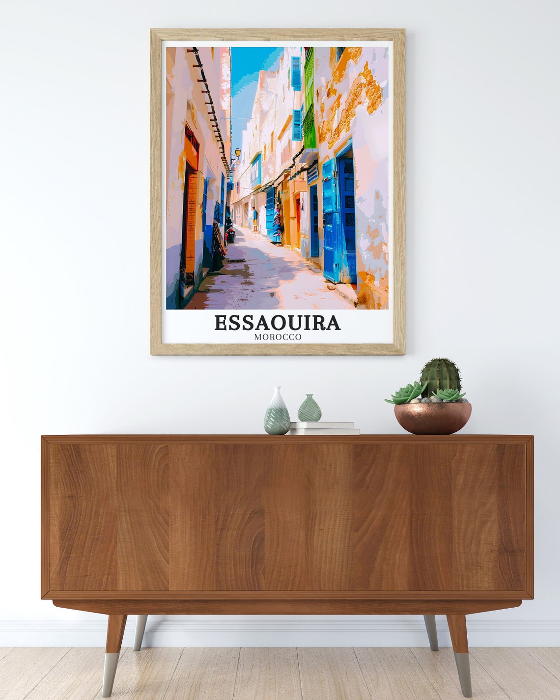 Essaouira Morocco Old Town Alley Blue Doors Medina Travel Poster - Image 2