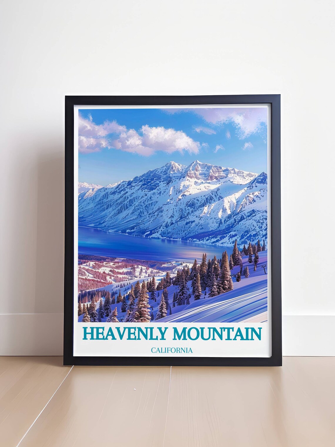 Heavenly Mountain California Snow Ski Peaks Lake Tahoe Poster