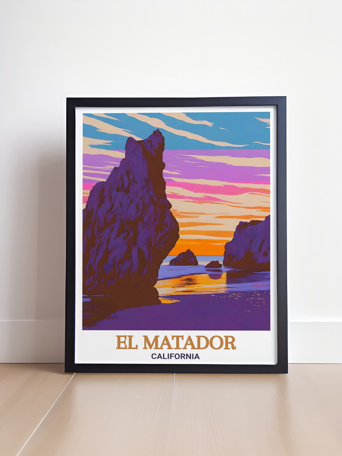 El Matador California Sunset Sea Stack Purple Sky Travel Poster - Image 4