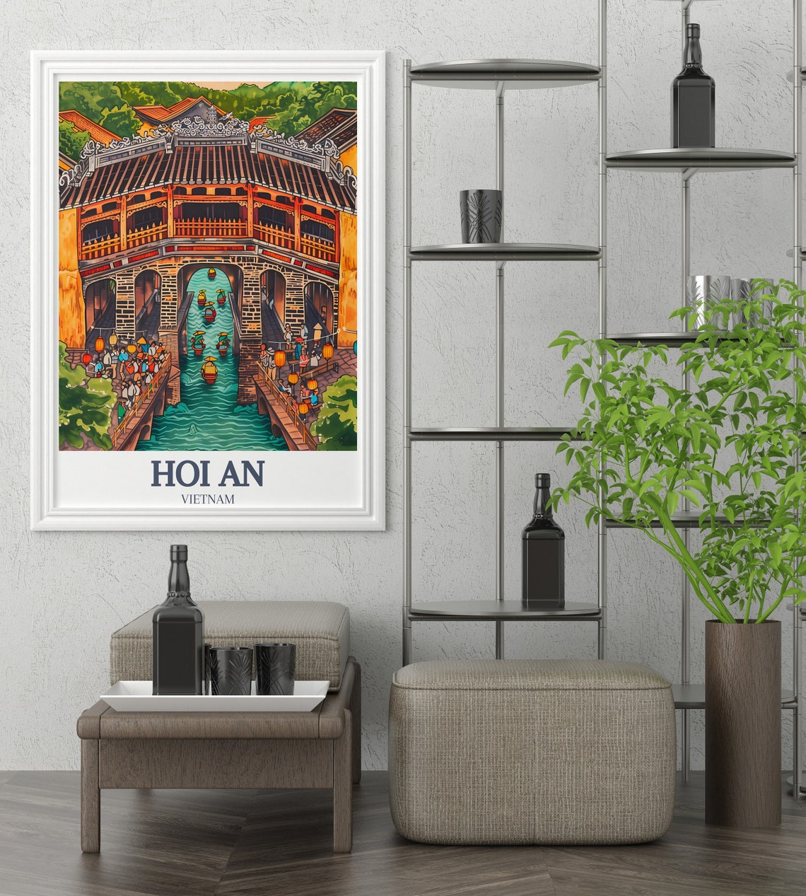Hoi An Japanese Covered Bridge Vietnam Ancient Town Lantern Poster - Image 3