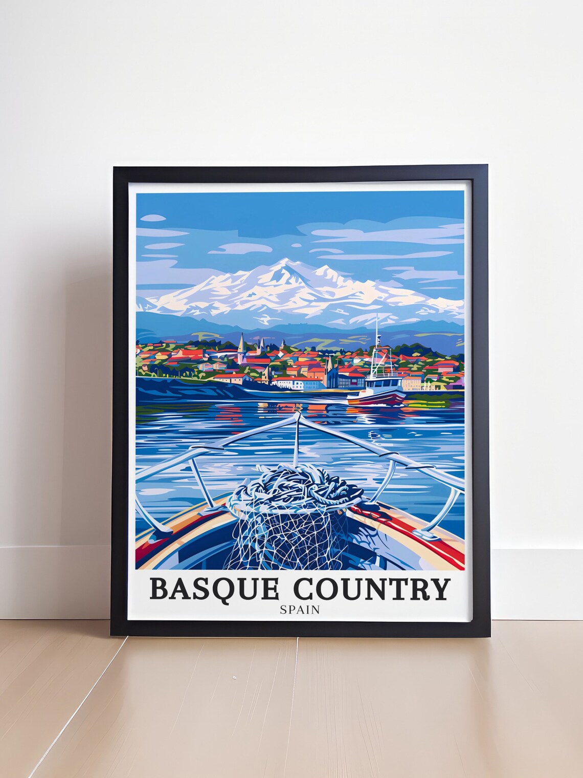 Basque Country Harbor View From the Fishing Boat Bow Art Poster - Image 4