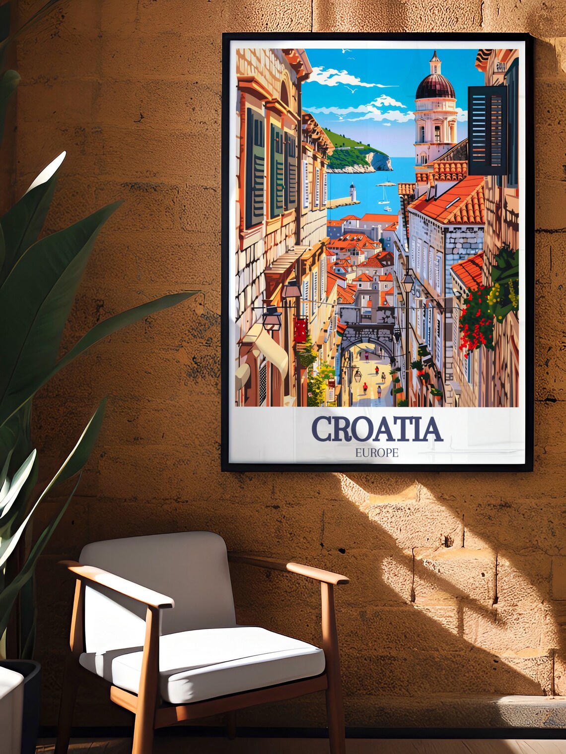 Dubrovnik Old Town Charming Stone Street Croatia Travel Poster - Image 3