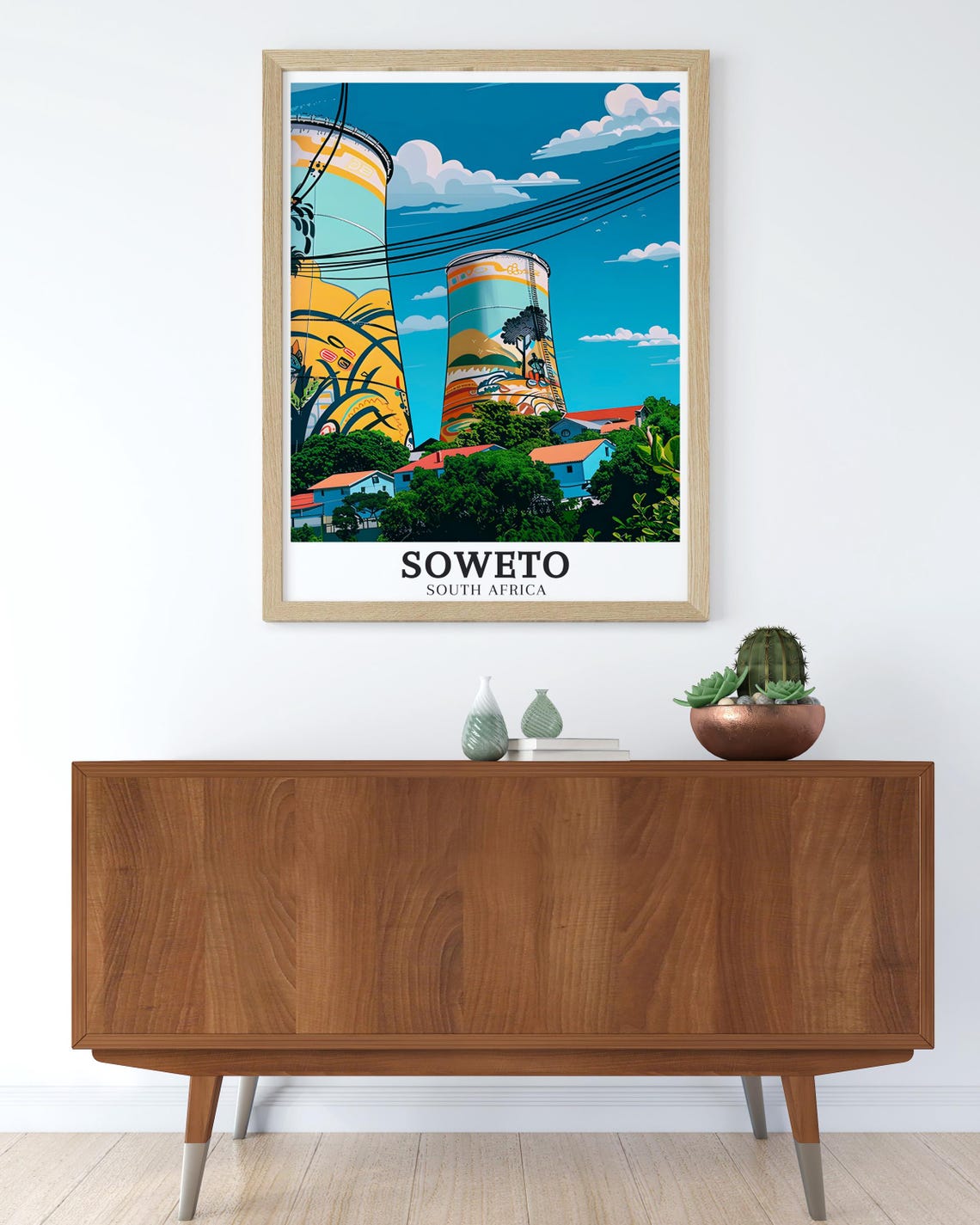 Soweto South Africa Orlando Towers Painted Murals Landmark Poster - Image 3