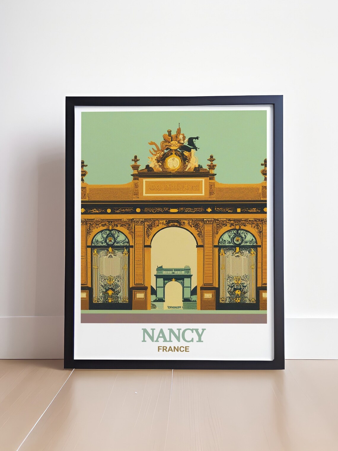 Nancy France Place Stanislas Arch Golden Gate Vintage Travel Poster - Image 4