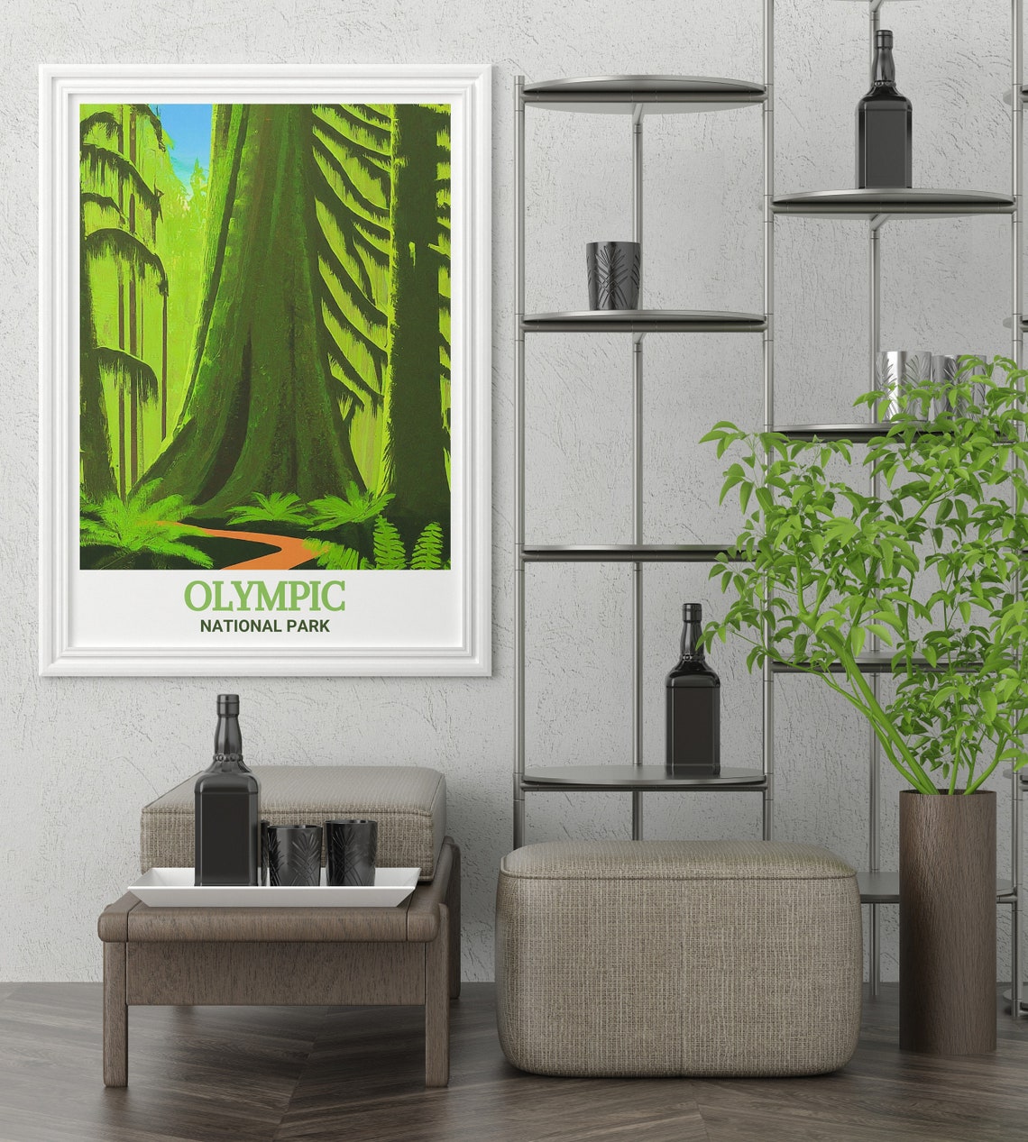 Olympic National Park Hoh Rainforest Mossy Trees Trail Art Poster - Image 3