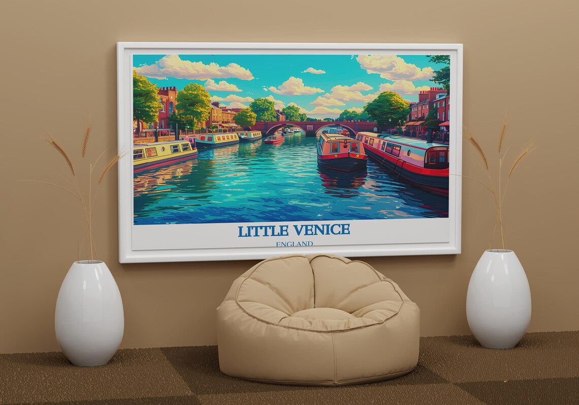 Little Venice Canal Narrowboats Regents Canal London Travel Poster - Image 2