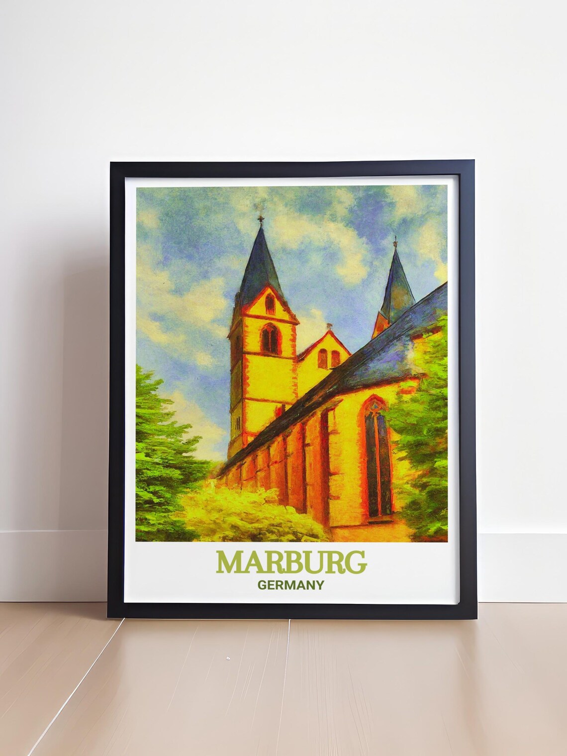 Marburg St Elizabeth Church Golden Twin Spires Germany Travel Poster - Image 4