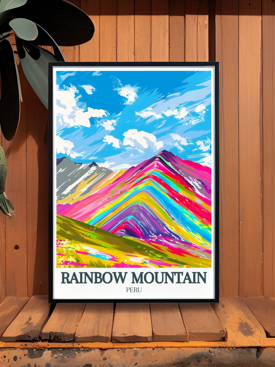 Rainbow Mountain Vinicunca Multicolor Painted Peak Peru Travel Poster - Image 2