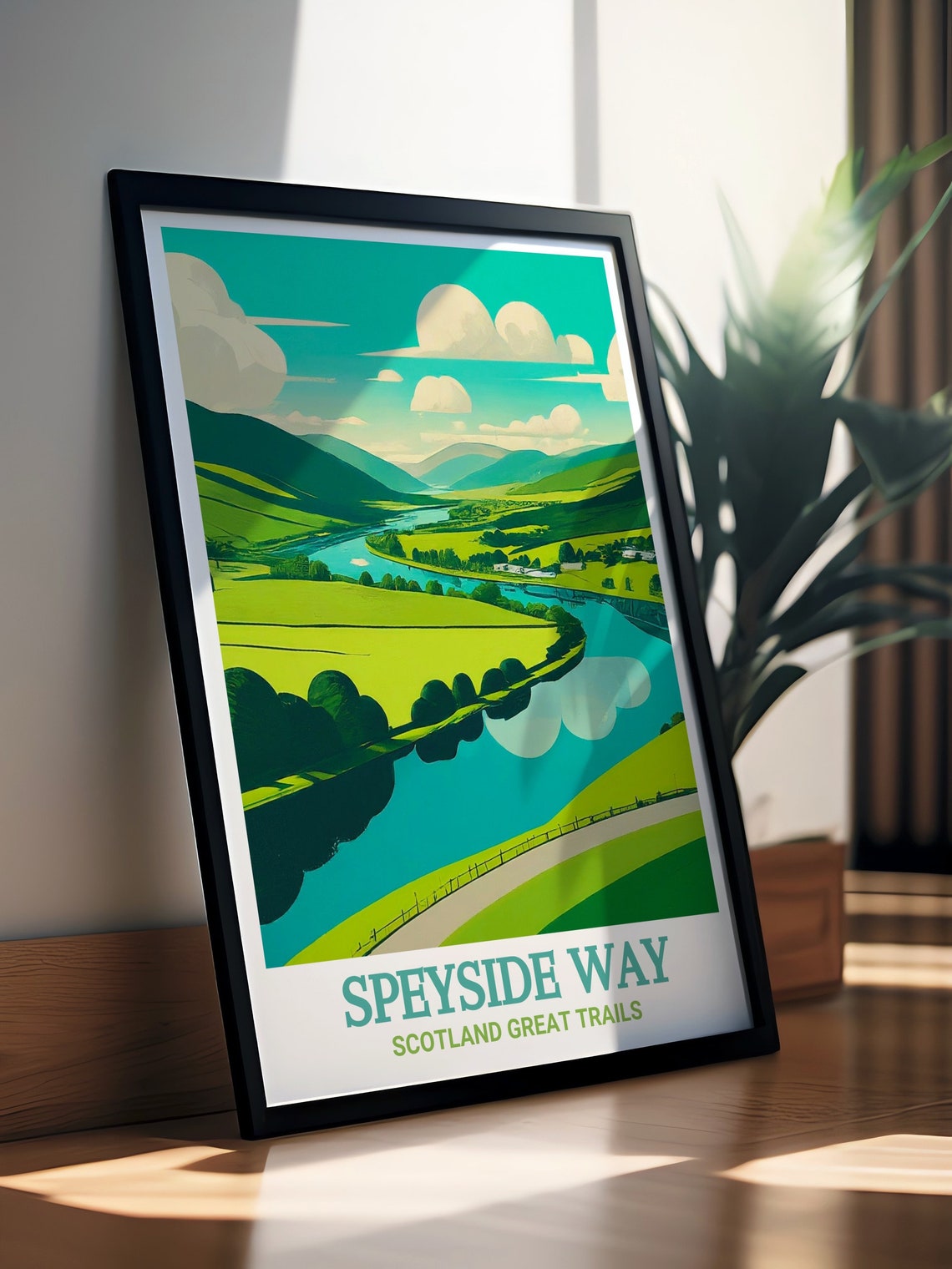 Speyside Way Scotland Winding River Spey Green Valley Poster - Image 2