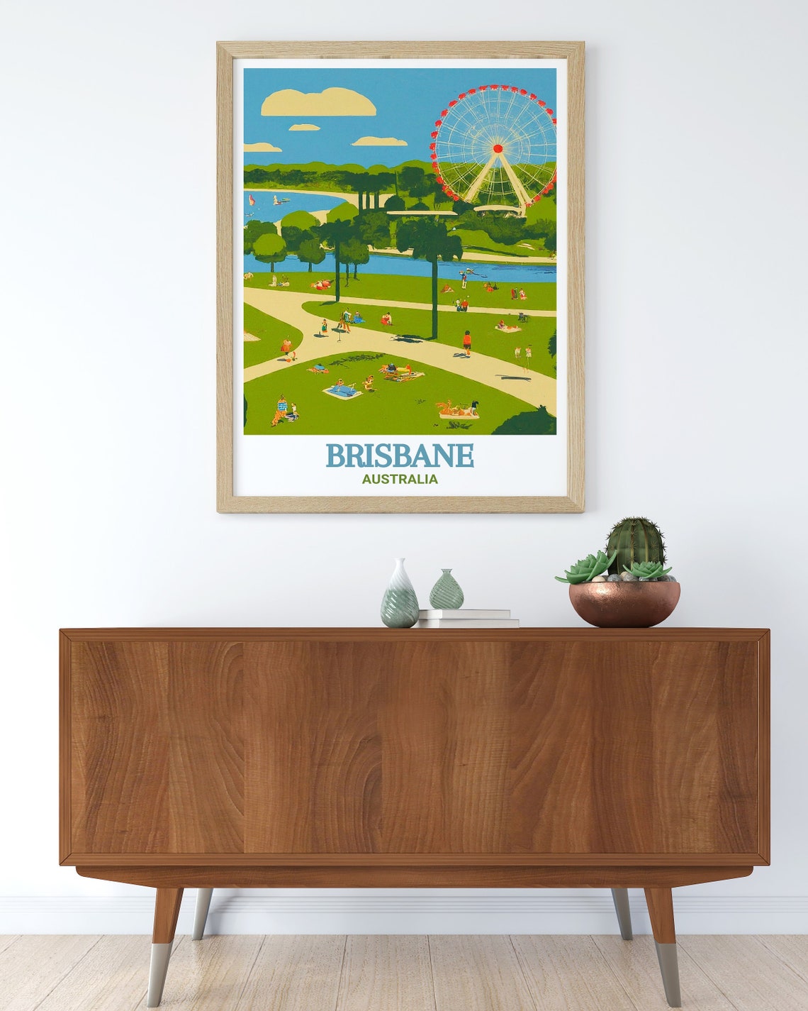 Brisbane Travel Print South Bank Parklands Artwork South Bank Parklands In Brisbane Decor South Bank Parklands Print Brisbane Decor - Image 2