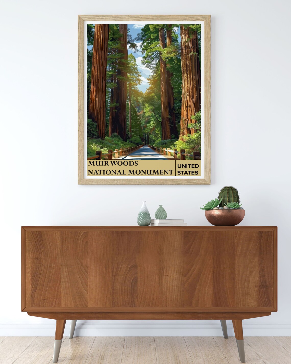 Muir Woods National Monument Travel Poster, Trails Decor - Image 3