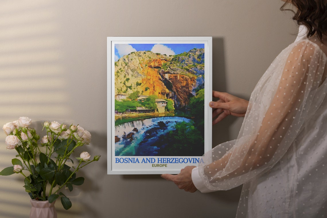 Bosnia And Herzegovina Blagaj Tekija Cliff Waterfall Falls Poster - Image 3