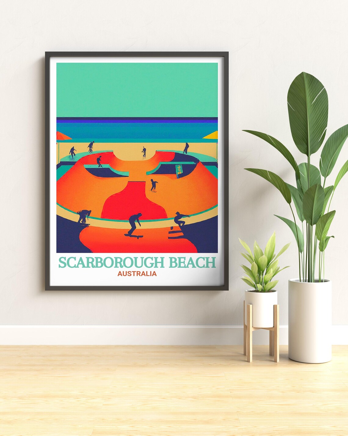 Scarborough Beach Australia Skate Park Beach Travel Art Poster - Image 3