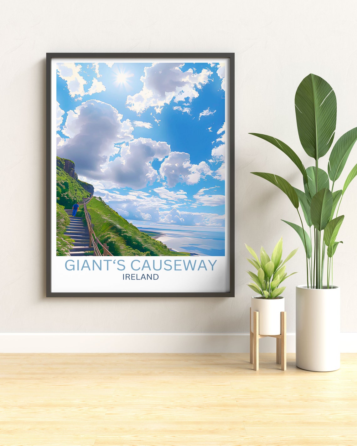 Giants Causeway Shepherds Steps Cliff Stairs Ireland Coast Poster - Image 2