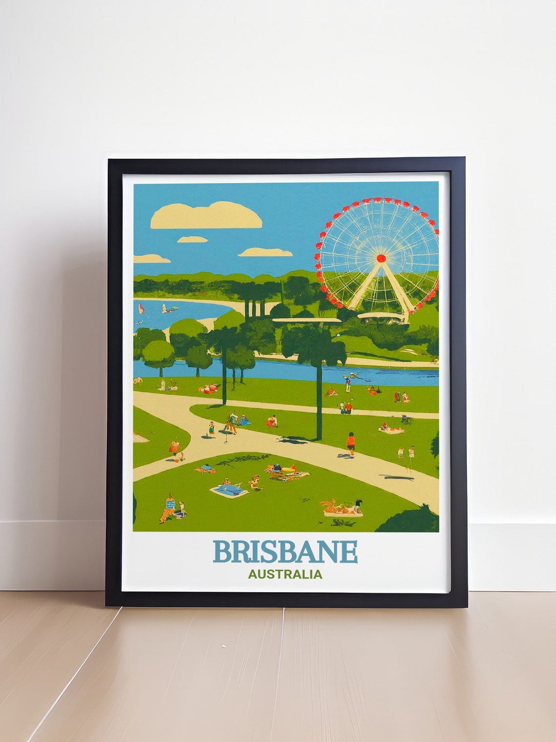 Brisbane Travel Print South Bank Parklands Artwork South Bank Parklands In Brisbane Decor South Bank Parklands Print Brisbane Decor - Image 4
