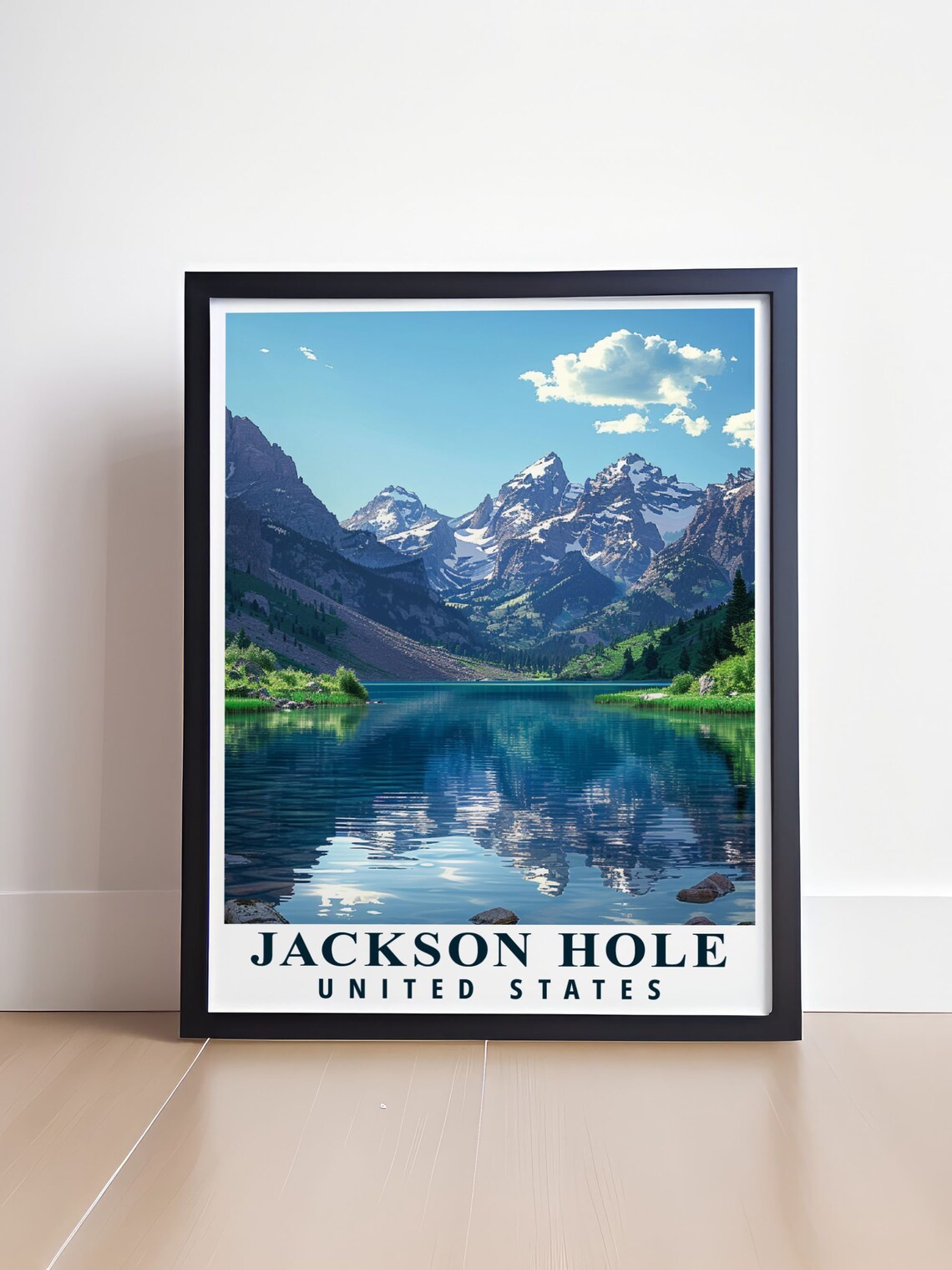 Jackson Hole Grand Teton Peaks Reflecting in an Alpine Lake Poster - Image 4