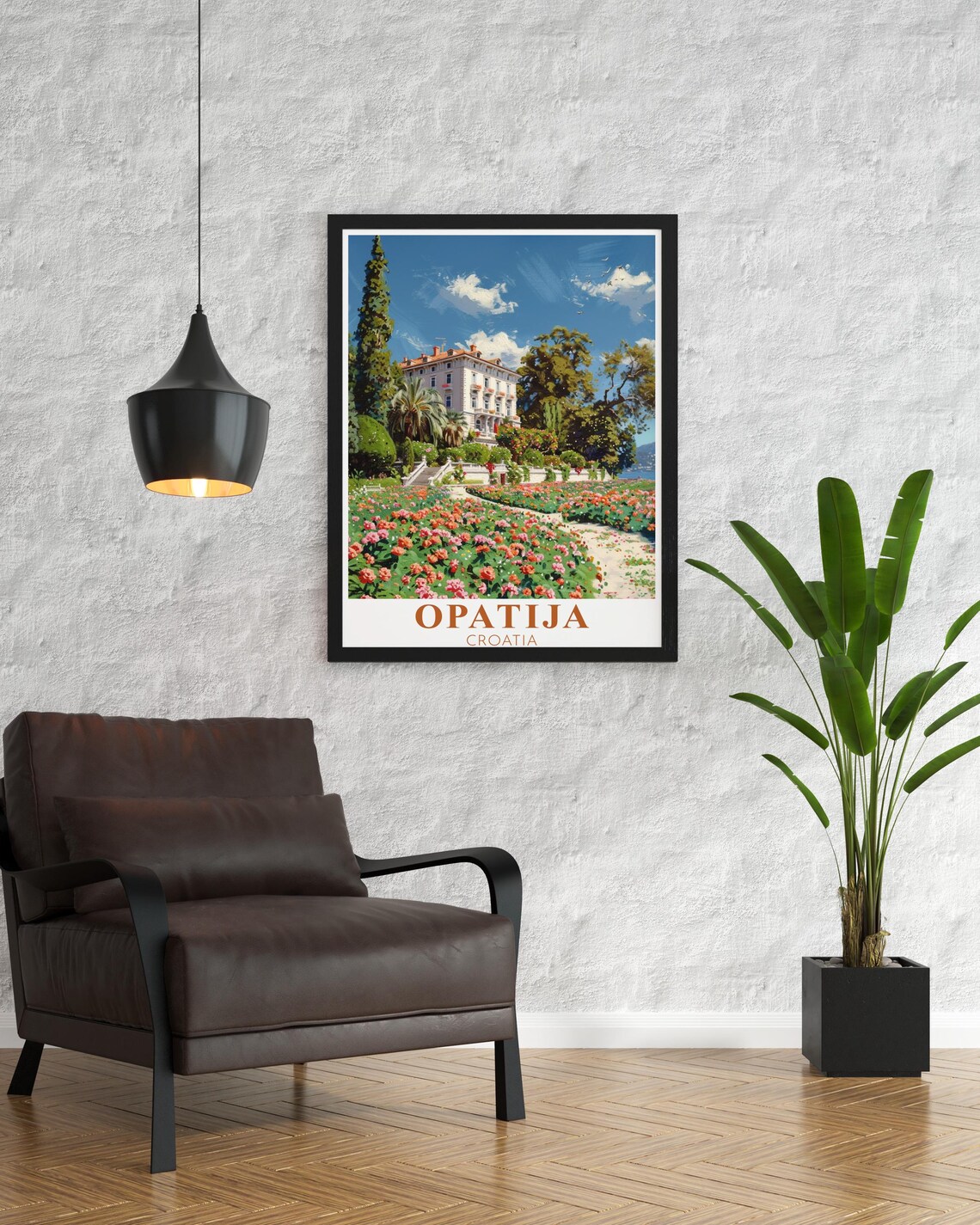 Opatija Croatia Villa Angiolina Rose Garden Estate Travel Poster - Image 2