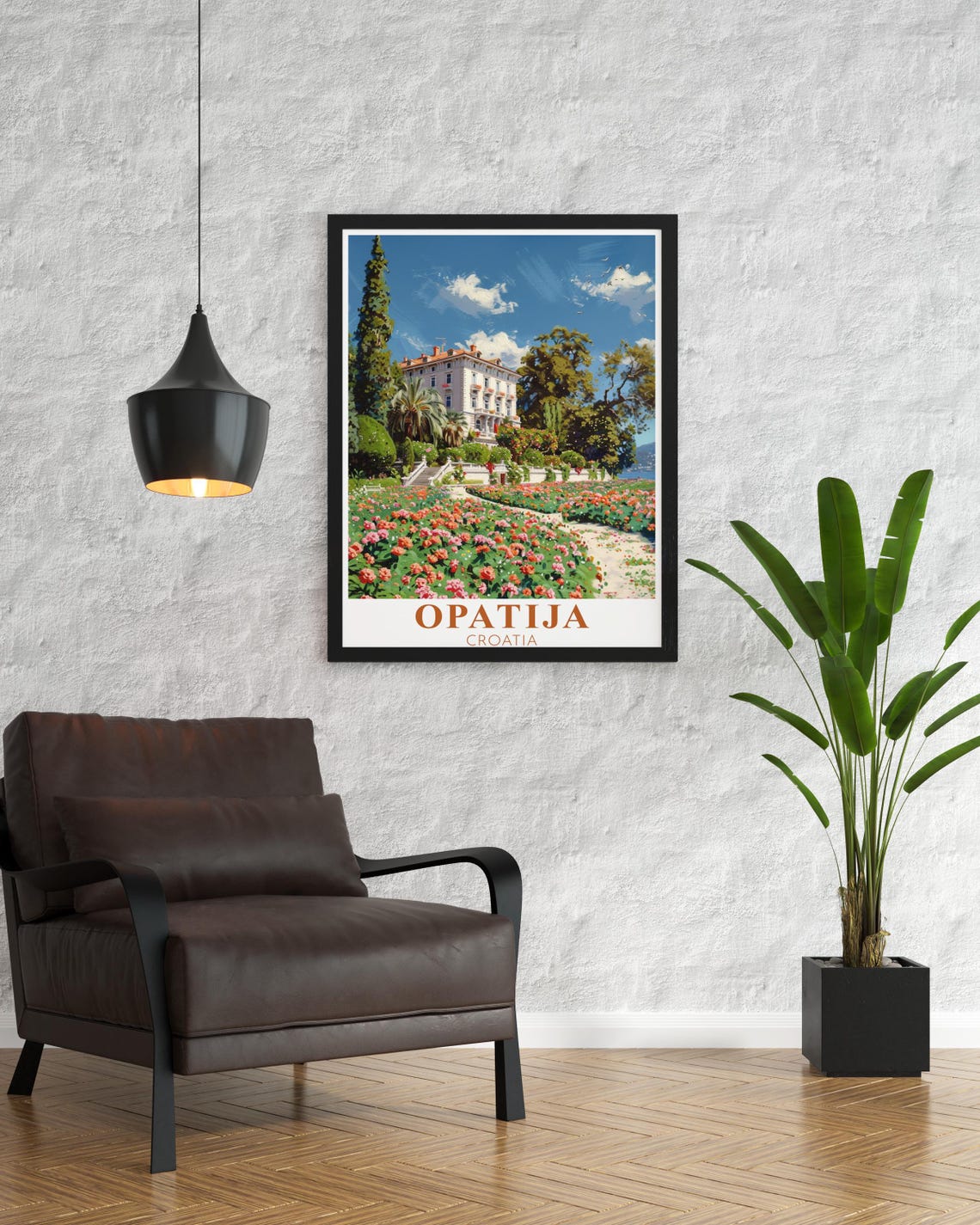 Opatija Poster Print Villa Angiolina Travel Poster Opatija Artwork Villa Angiolina Art Opatija Art Croatia Wall Dcor - Image 2