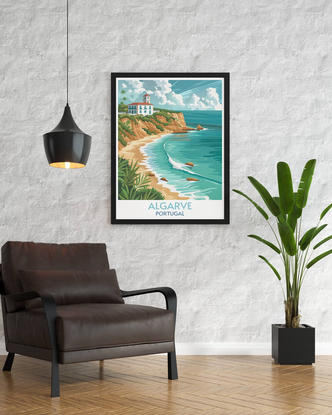 Algarve Portugal Beach Cliffs Villa Turquoise Seaside Coast Poster - Image 2