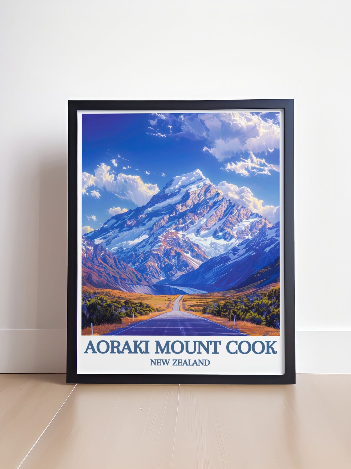 Aoraki Mount Cook New Zealand Snowcapped Peak Road Scenic Poster - Image 4