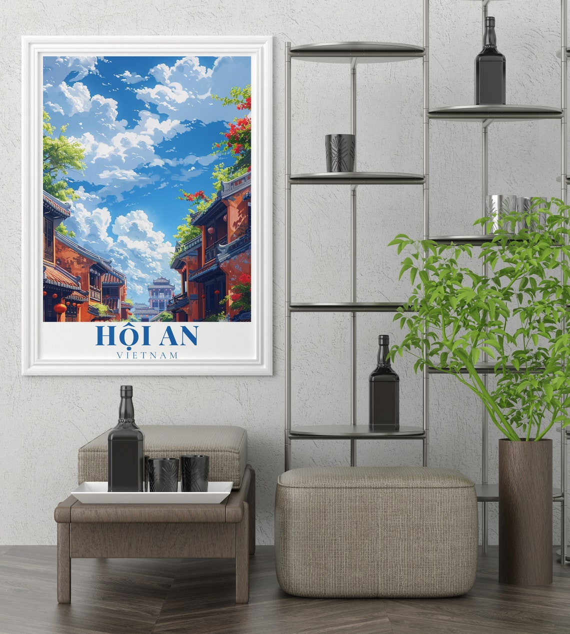 Hoi An Ancient Town Street With Lanterns Vietnam Travel Poster - Image 3