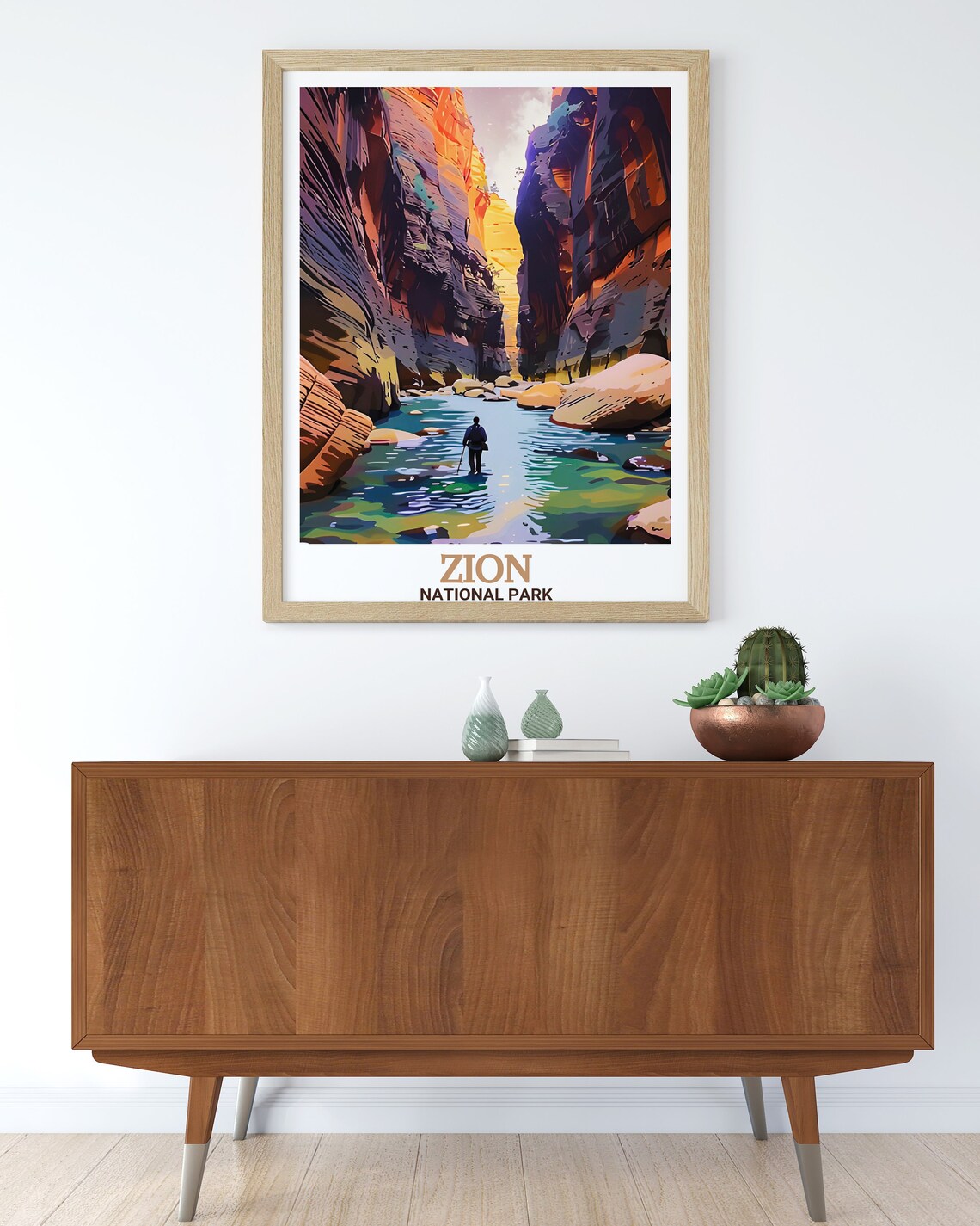 Zion National Park The Narrows Slot Canyon Wading Travel Poster - Image 3