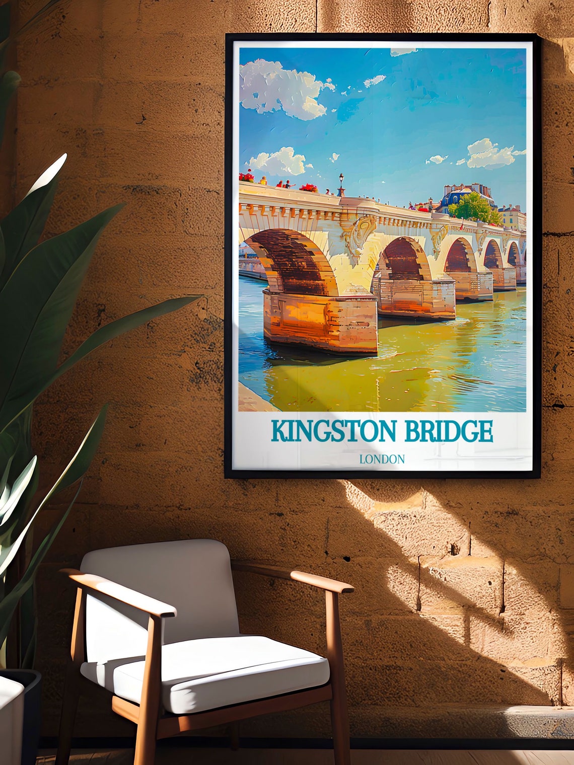 Kingston Bridge London Historic Stone Arches River Thames Poster - Image 3