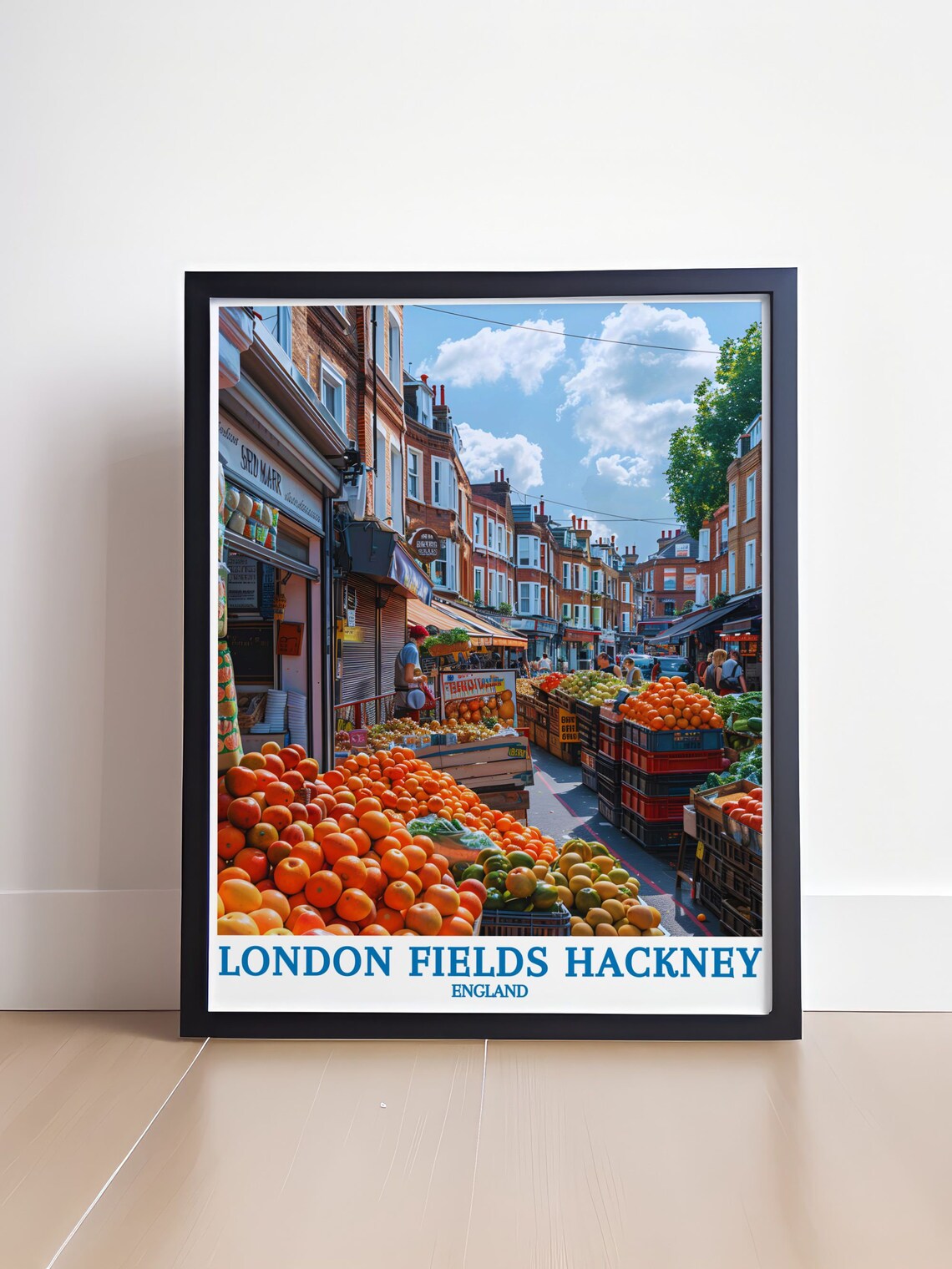 London Fields Hackney Market Street East London Vintage Travel Poster - Image 4