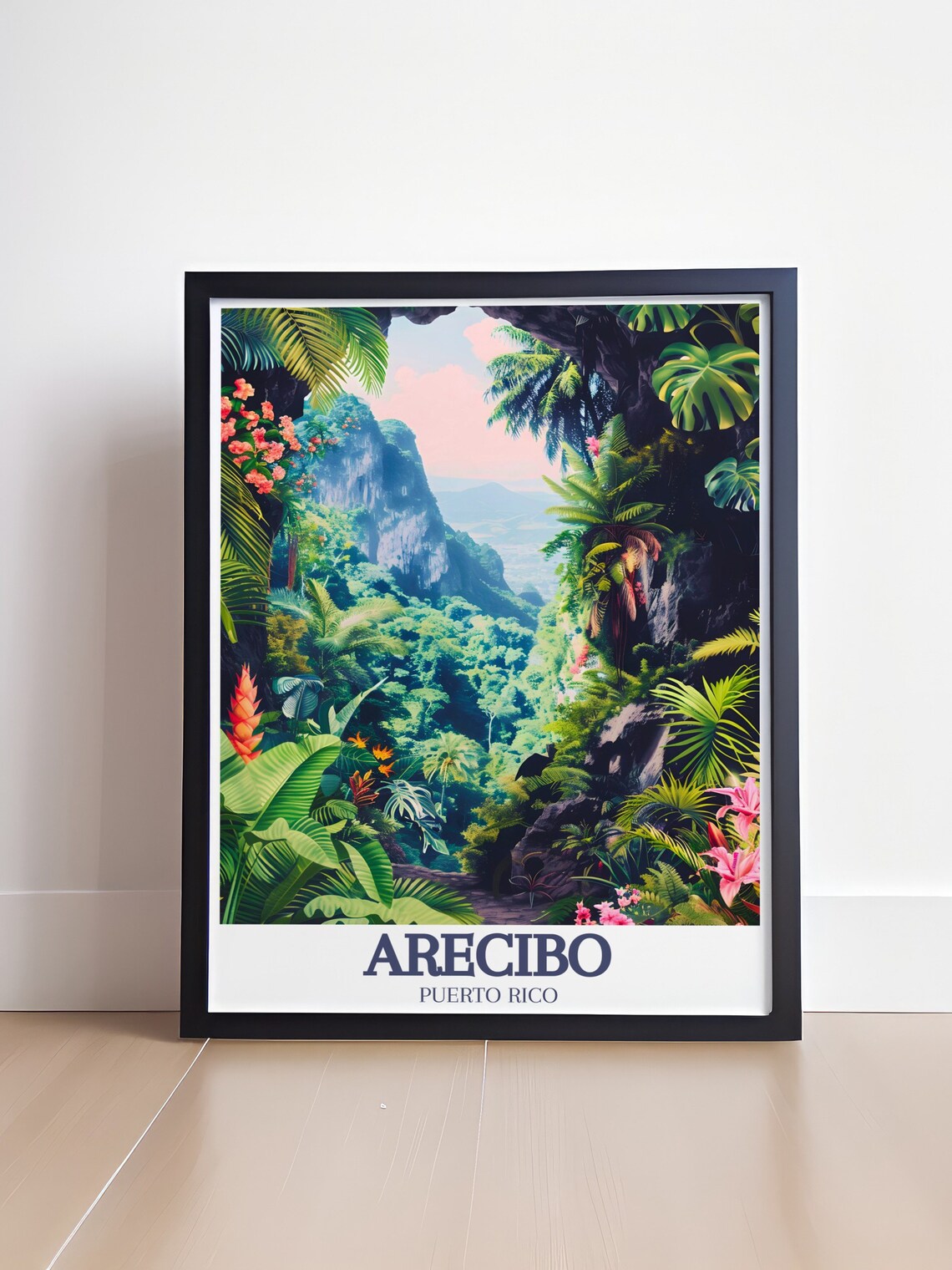 Arecibo Tropical Rainforest Jungle Canyon Puerto Rico Travel Poster - Image 4