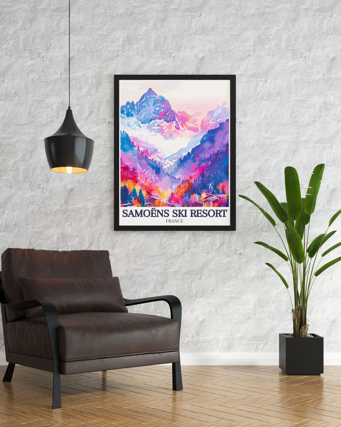 Samoens Travel Poster Mont Blanc Grand Massif French Alps Decor Mont Blanc Grand Massif French Alps Art French Alps Travel Poster - Image 2