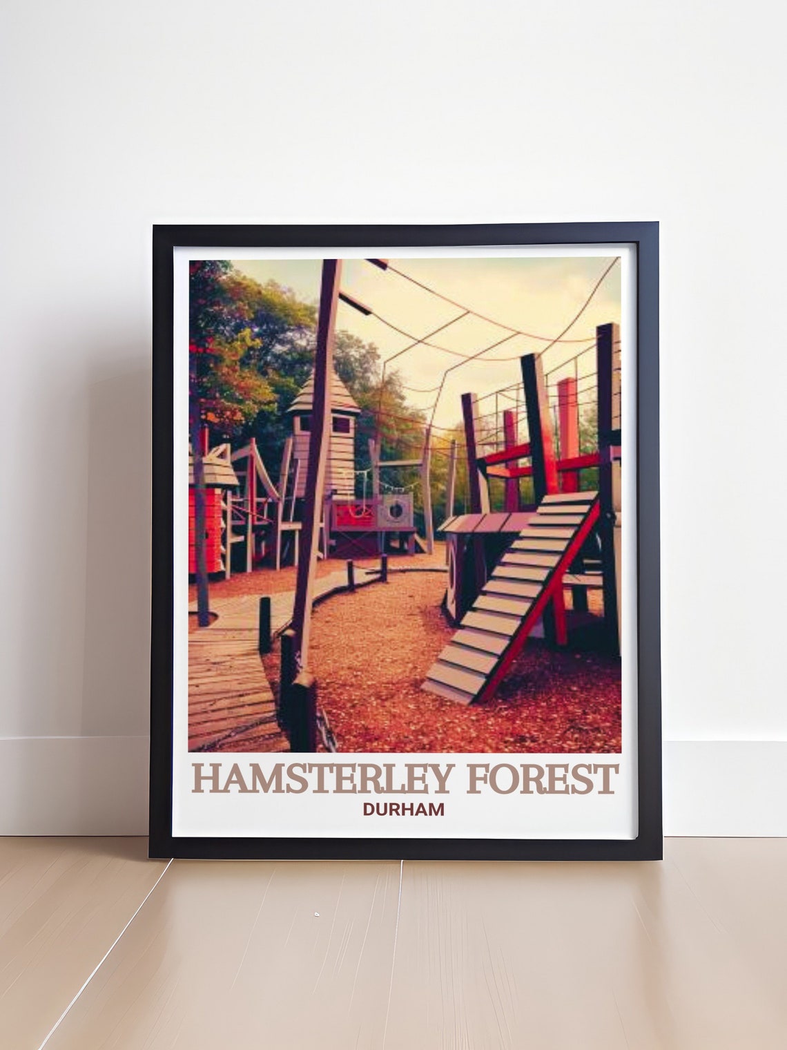 Hamsterley Forest Durham Wooden Adventure Playground Scene Poster - Image 4