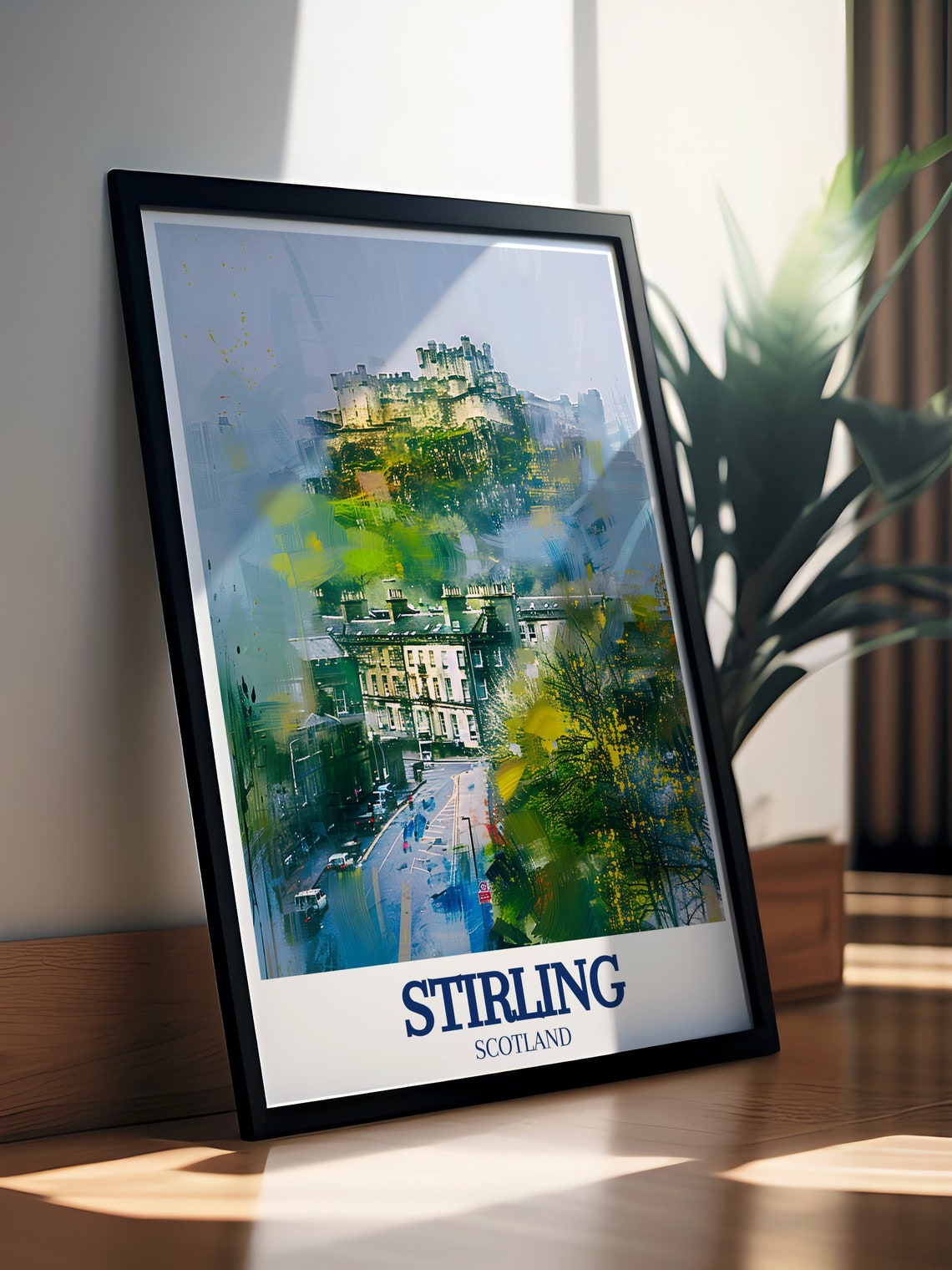 Stirling Castle Painterly Old Town Street Historic Scotland Poster - Image 2