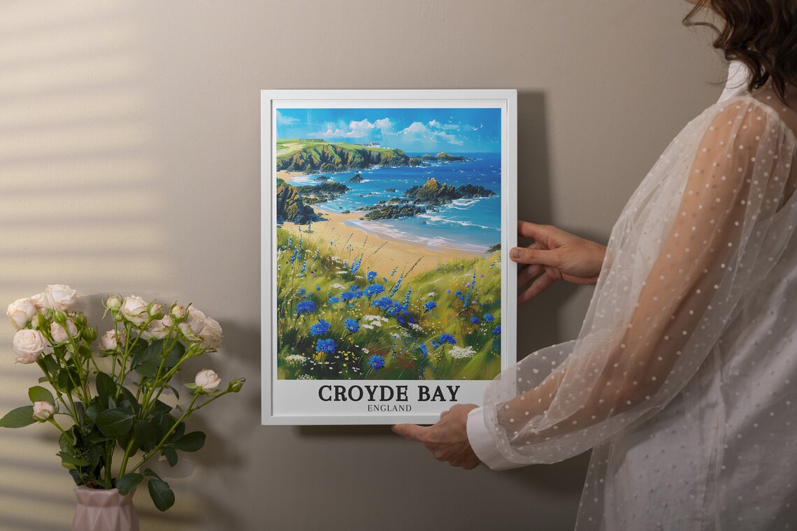 Croyde Bay Travel Poster, Baggy Point North Devon AONB - Image 2