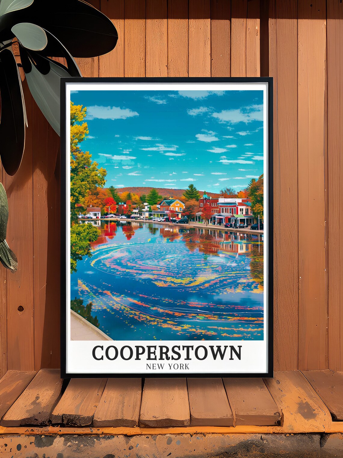 Cooperstown Otsego Lake Autumn Reflections New York Travel Poster - Image 3