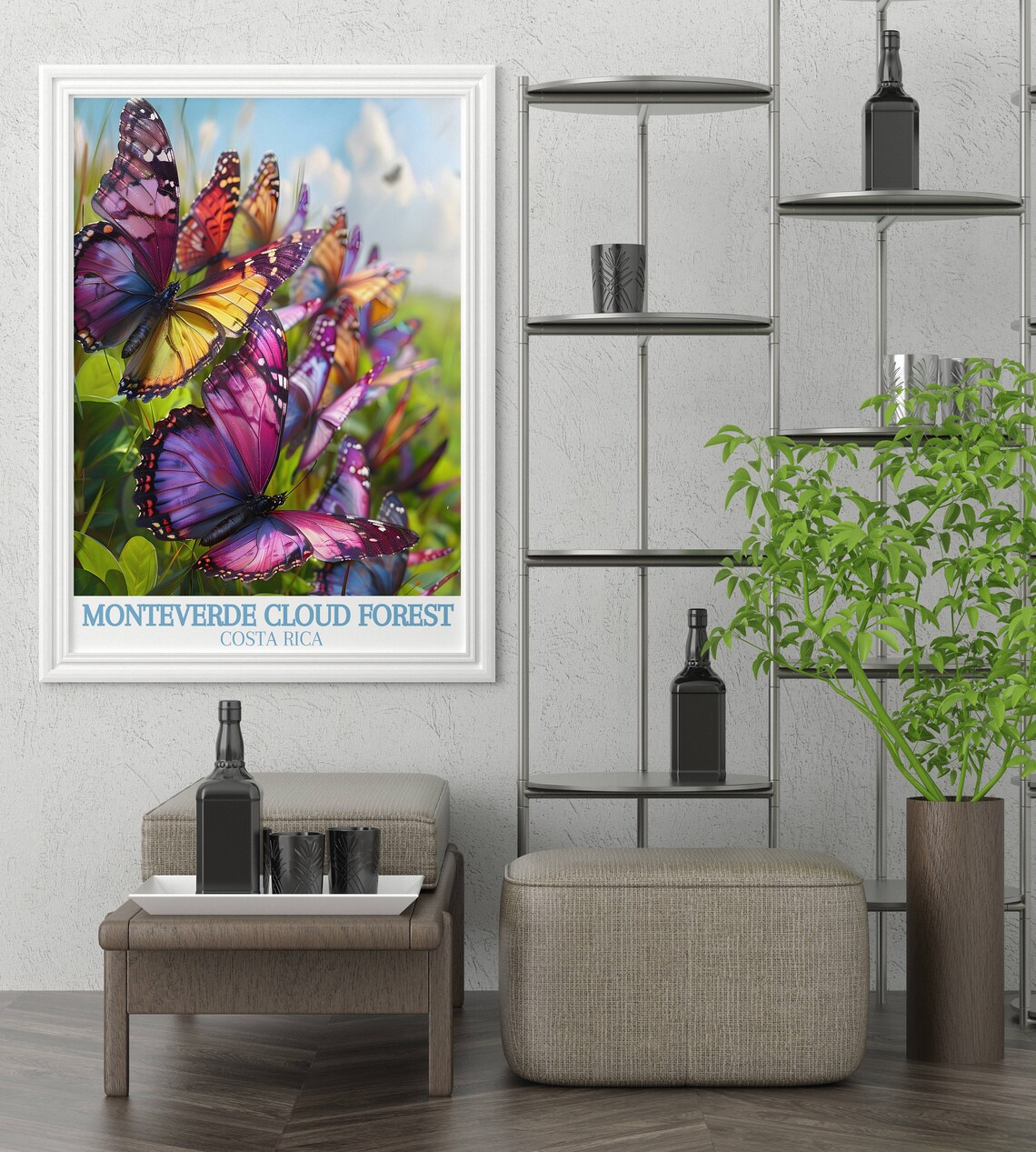 Monteverde Costa Rica Colorful Butterflies in a Sunny Meadow Poster - Image 3