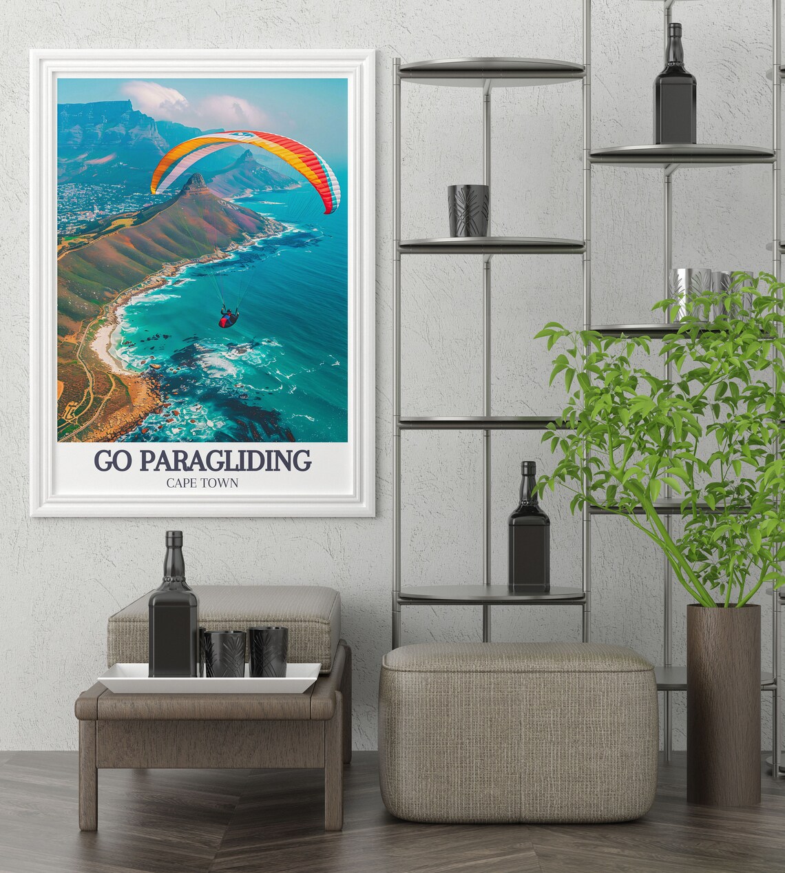Paragliding Table Mountain Travel Print Collection Cape Town Art Collection Iconic Table Mountain Adventure Prints - Image 3